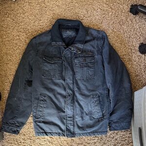 G.H. Bass & Co. Dark Black Denim Fleece Lined Jacket